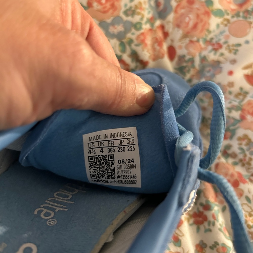 adidas Light Blue and White Lace-Up Sneakers